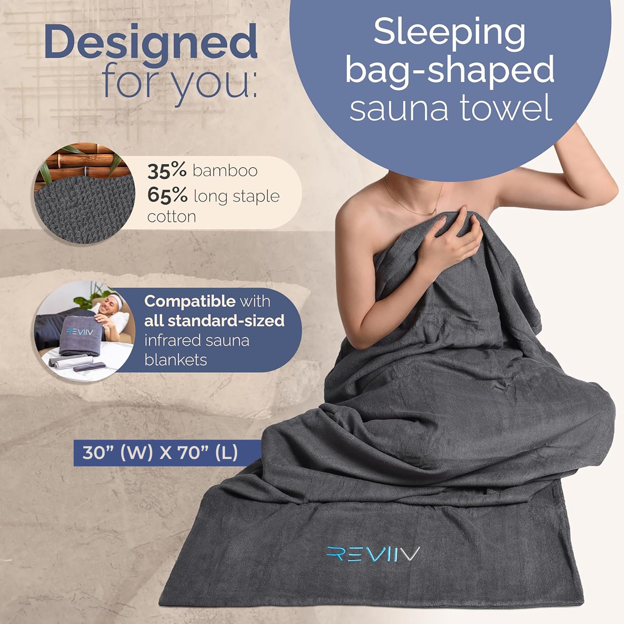 REVIIV microfiber face cloth detail capturing gentle facial protection and moisture control