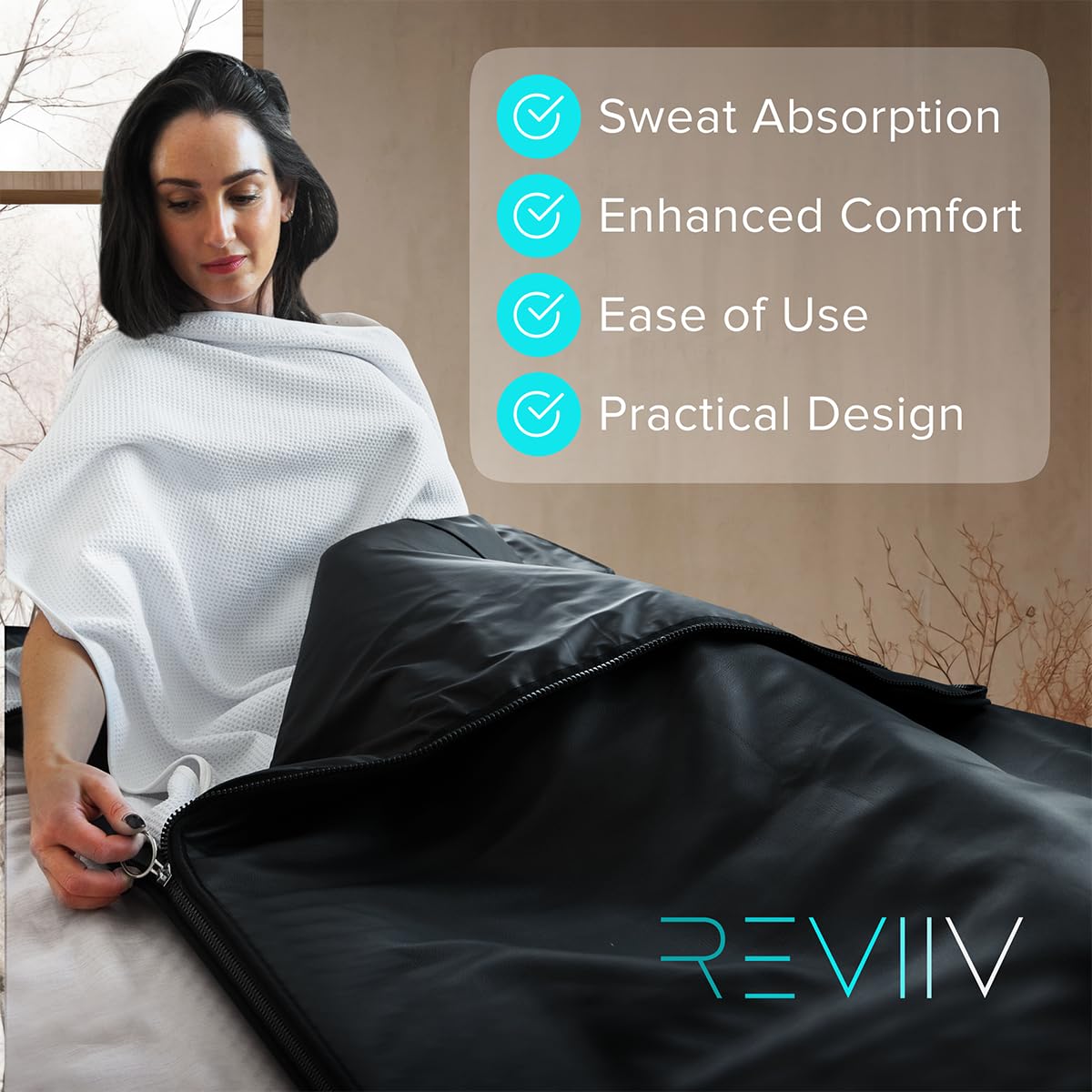 REVIIV two towels stacked to show spare-ready convenience benefit