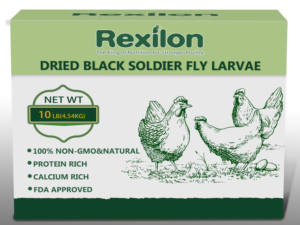 Rexilon front packaging showing 10lb bulk bag and branding benefit: convenient bulk feed