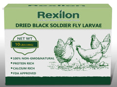 Rexilon front packaging showing 10lb bulk bag and branding benefit: convenient bulk feed