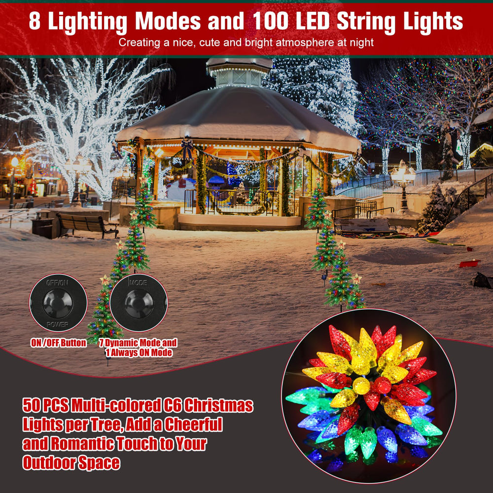 ReyeeInc nighttime garden scene with lit trees creating festive atmosphere benefit