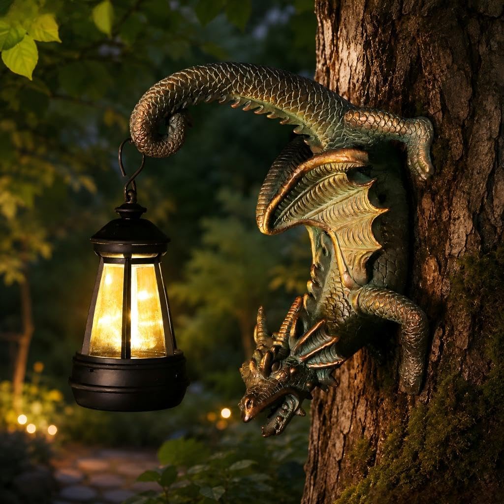 REYISO dragon front view showing lantern and sculpted detail for decorative lighting