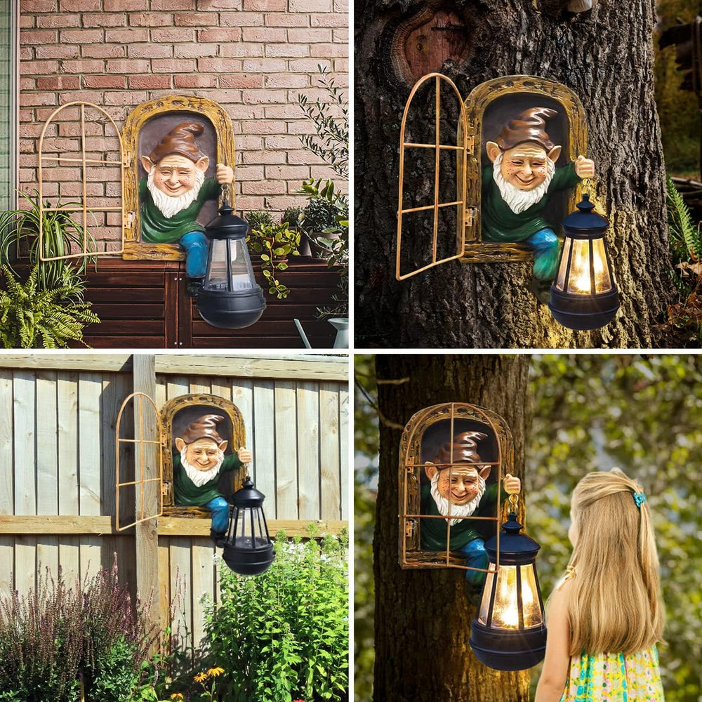 REYISO gnome next to hand to show compact 10-inch scale and placement benefit