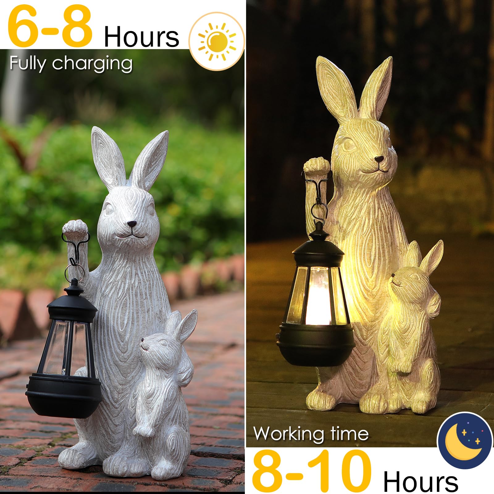 REYISO close-up of the bunny's solar lantern highlighting durable LED and detail
