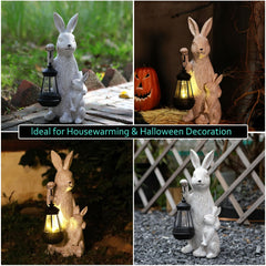 REYISO rabbit beside a potted plant showing scale and easy placement benefit