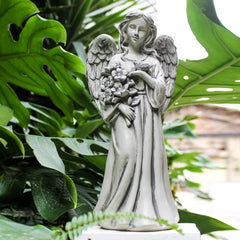 Rezpuao front view angel statue showing decorative detail and curb appeal