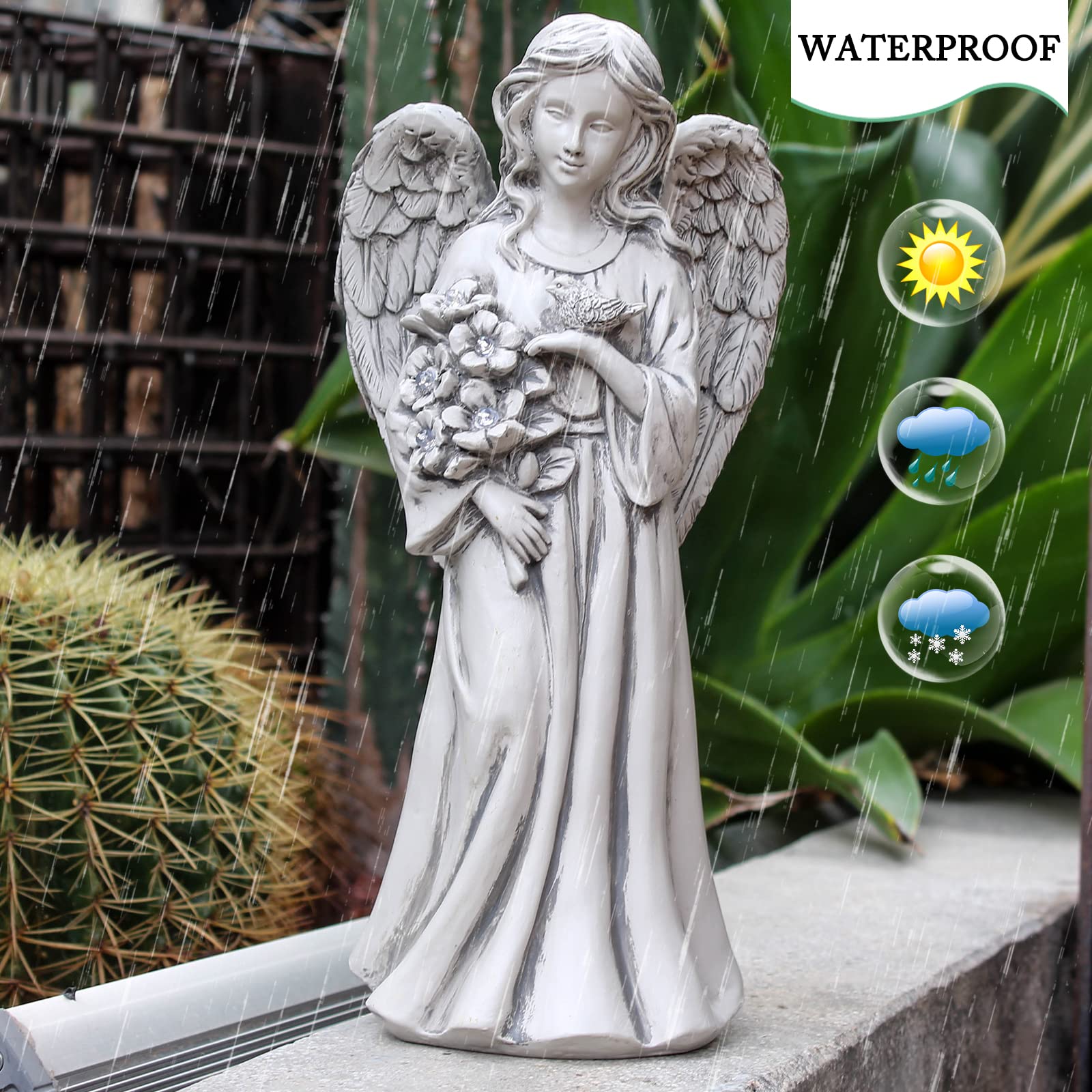 Rezpuao statue beside hand showing scale and easy placement benefit