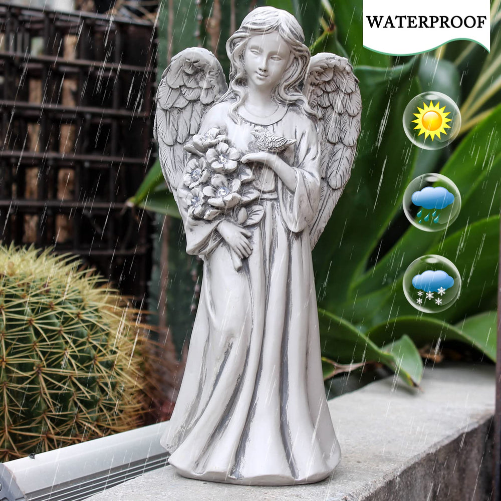 Rezpuao statue beside hand showing scale and easy placement benefit