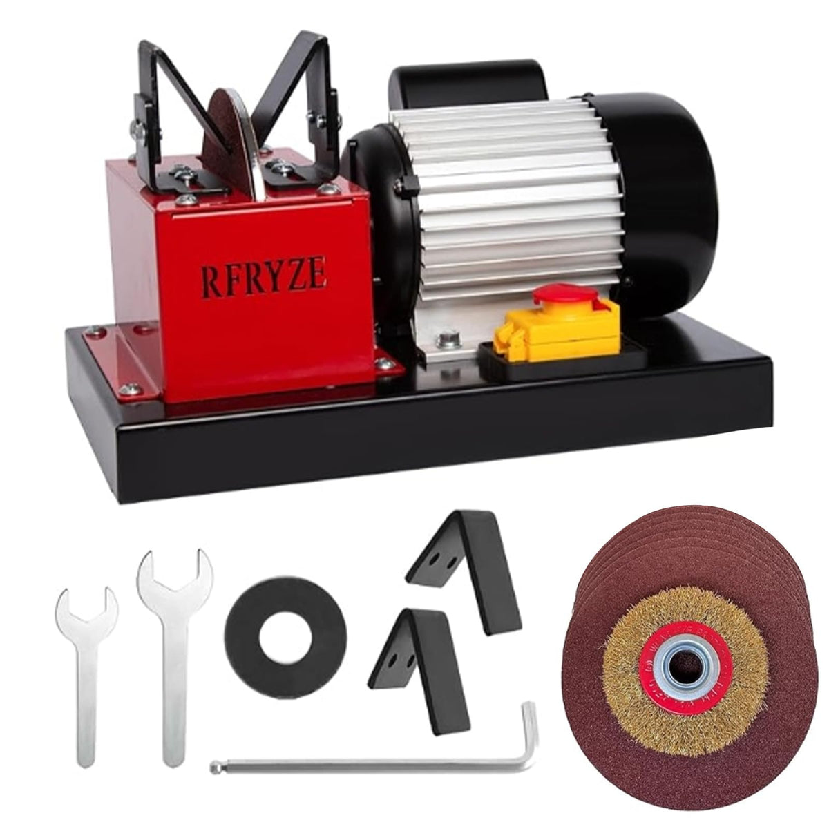 RFRYZE front view showing grinder and included accessories for quick setup