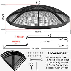 RGJ close-up of tight mesh and 12 support rods protecting against sparks