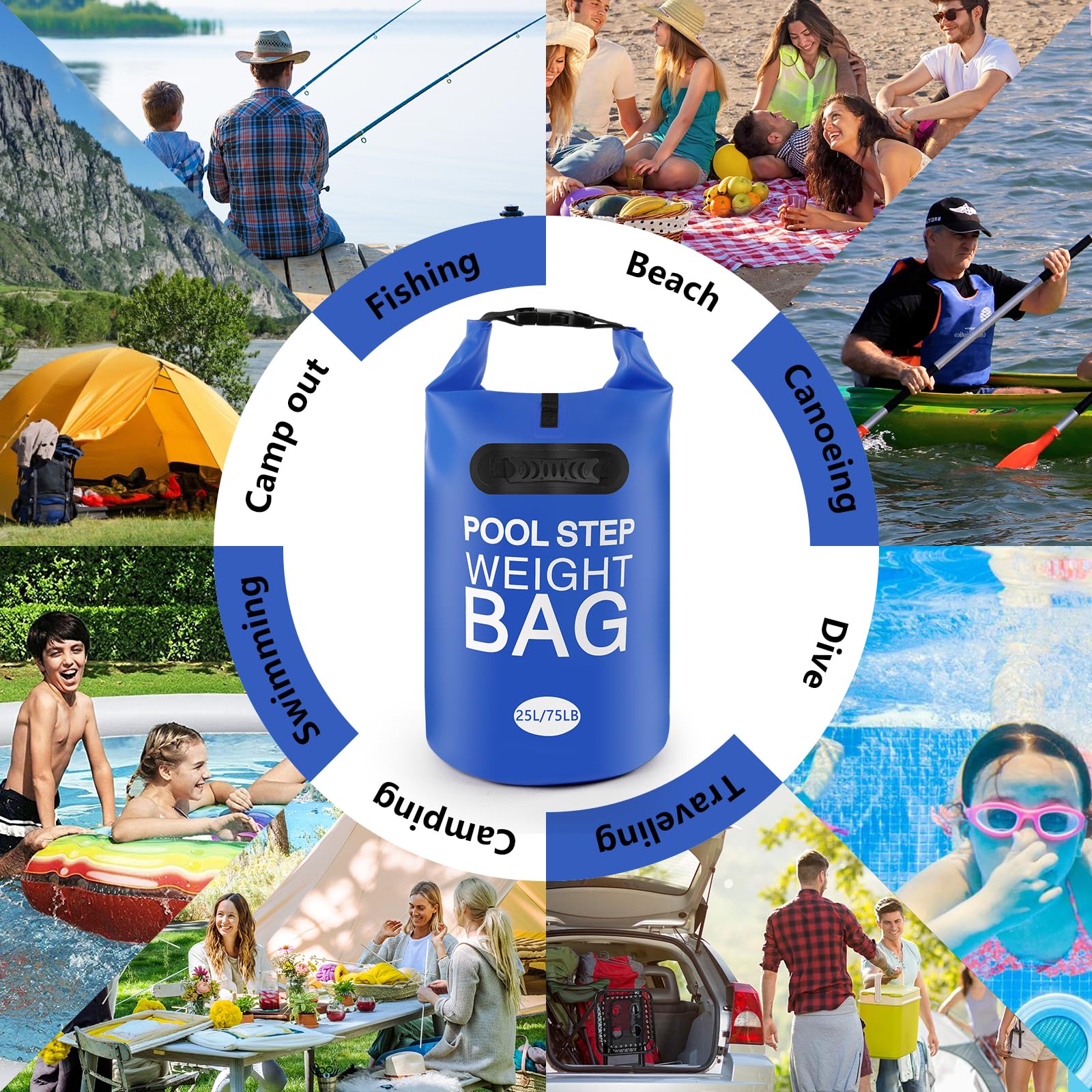 RGJ empty folded weight bag stored flat demonstrating space-saving seasonal storage benefit