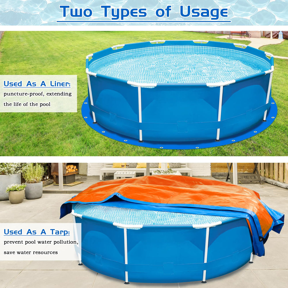 RGJ tarp folded compactly for easy storage between pool seasons