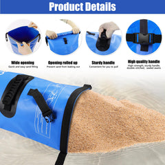 RGJ roll-top seal closed on bag highlighting waterproof closure and leak prevention benefit