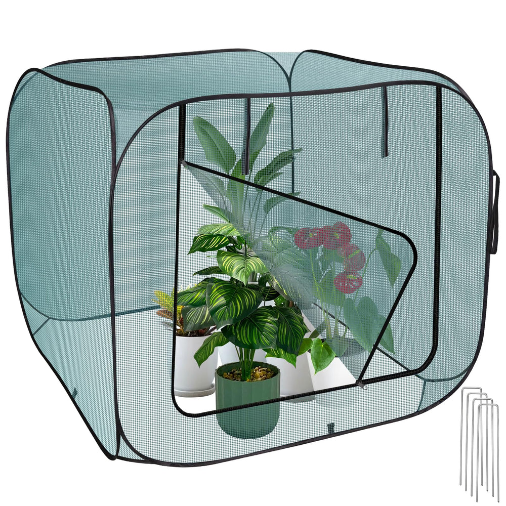 rgqsun front view showing pop-up cover protecting seedlings and easy setup