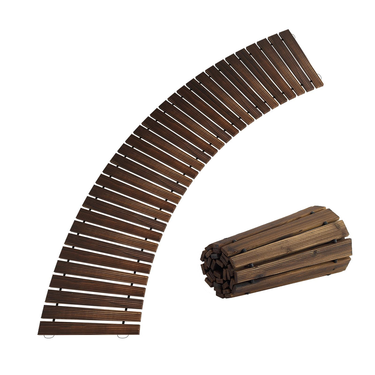 RHINEINMIST front view of unrolled pathway showing neat wood finish and stability
