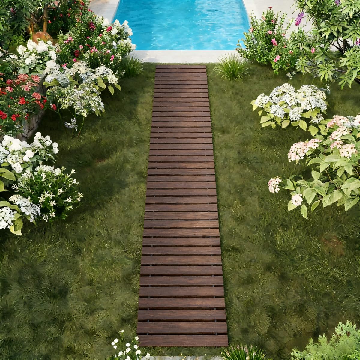 RHINEINMIST pathway rolled into a compact bundle for easy transport and storage