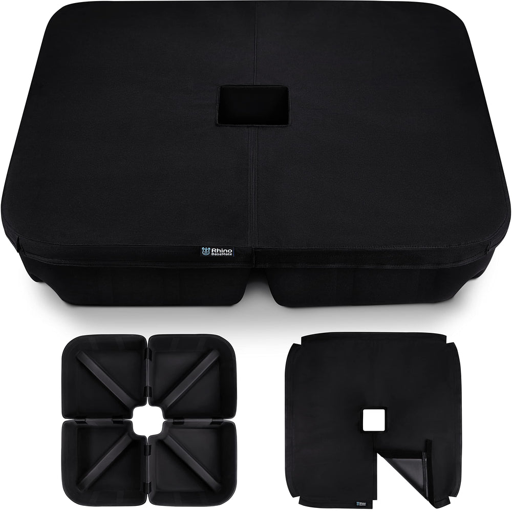 Rhino BaseMate front view showing square base securing umbrella for stability
