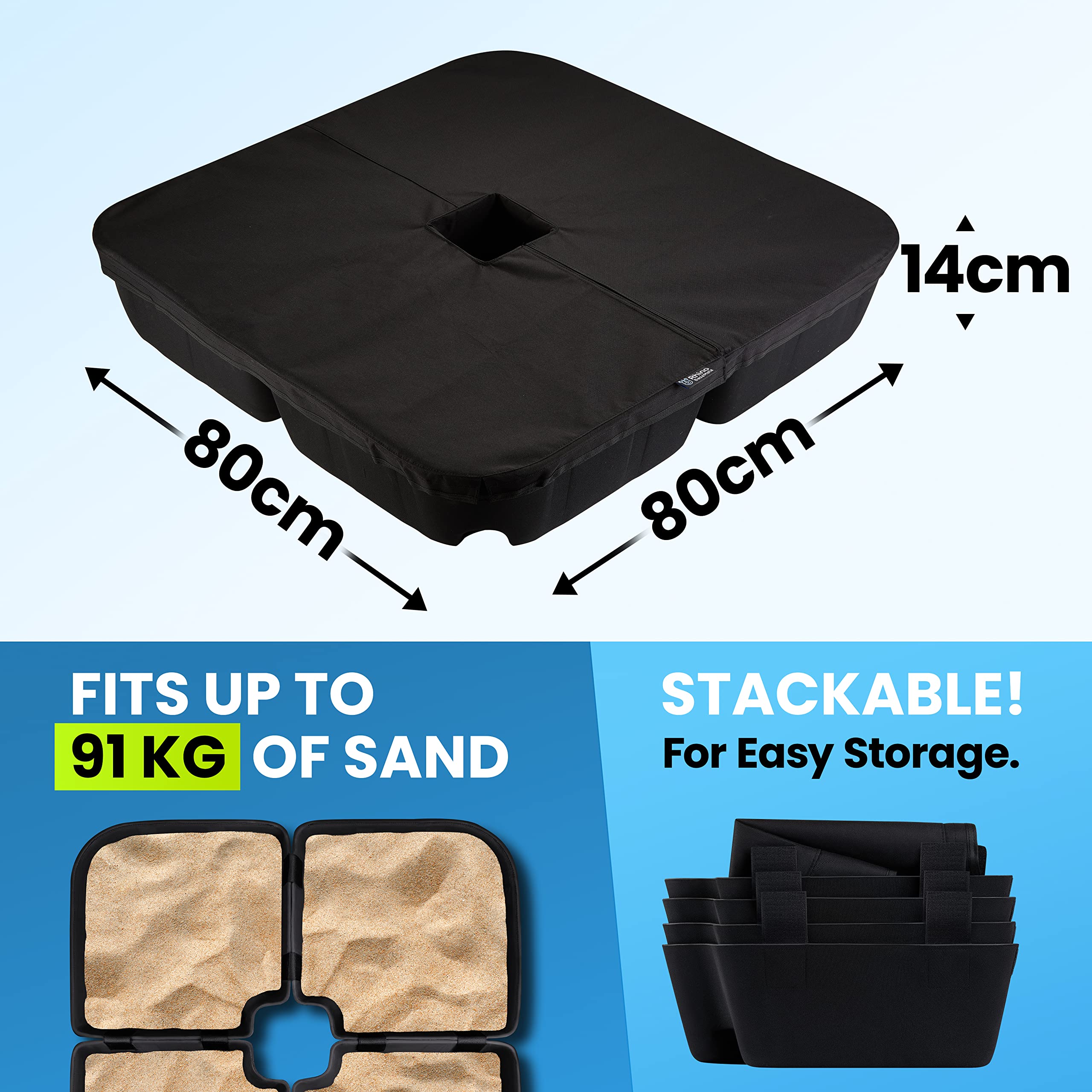 Rhino BaseMate next to patio chair shows scale and low-profile footprint