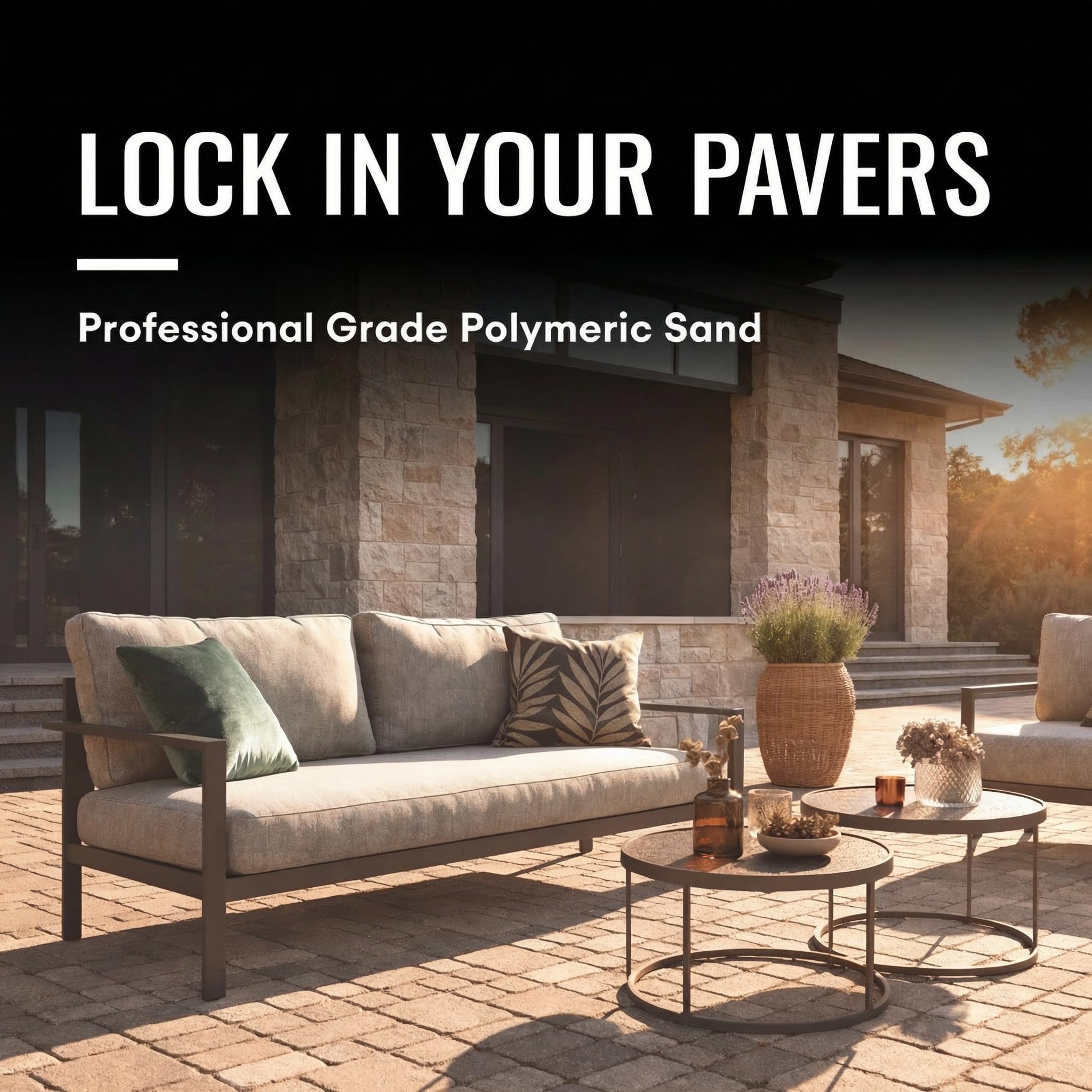 RHINO POLYMERIC SAND installed patio scene showing clean finishes and curb appeal