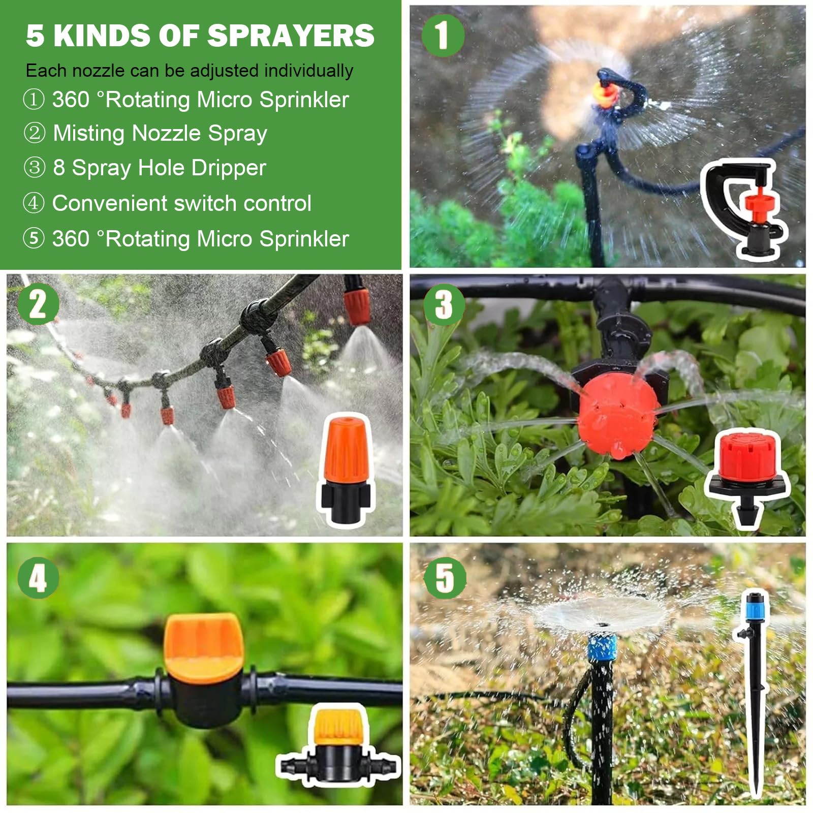 Rhncof close-up of mist emitter delivering fine droplets for seedlings