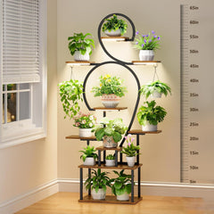 Rhncof front view of 9-tier plant stand showing vertical storage benefits