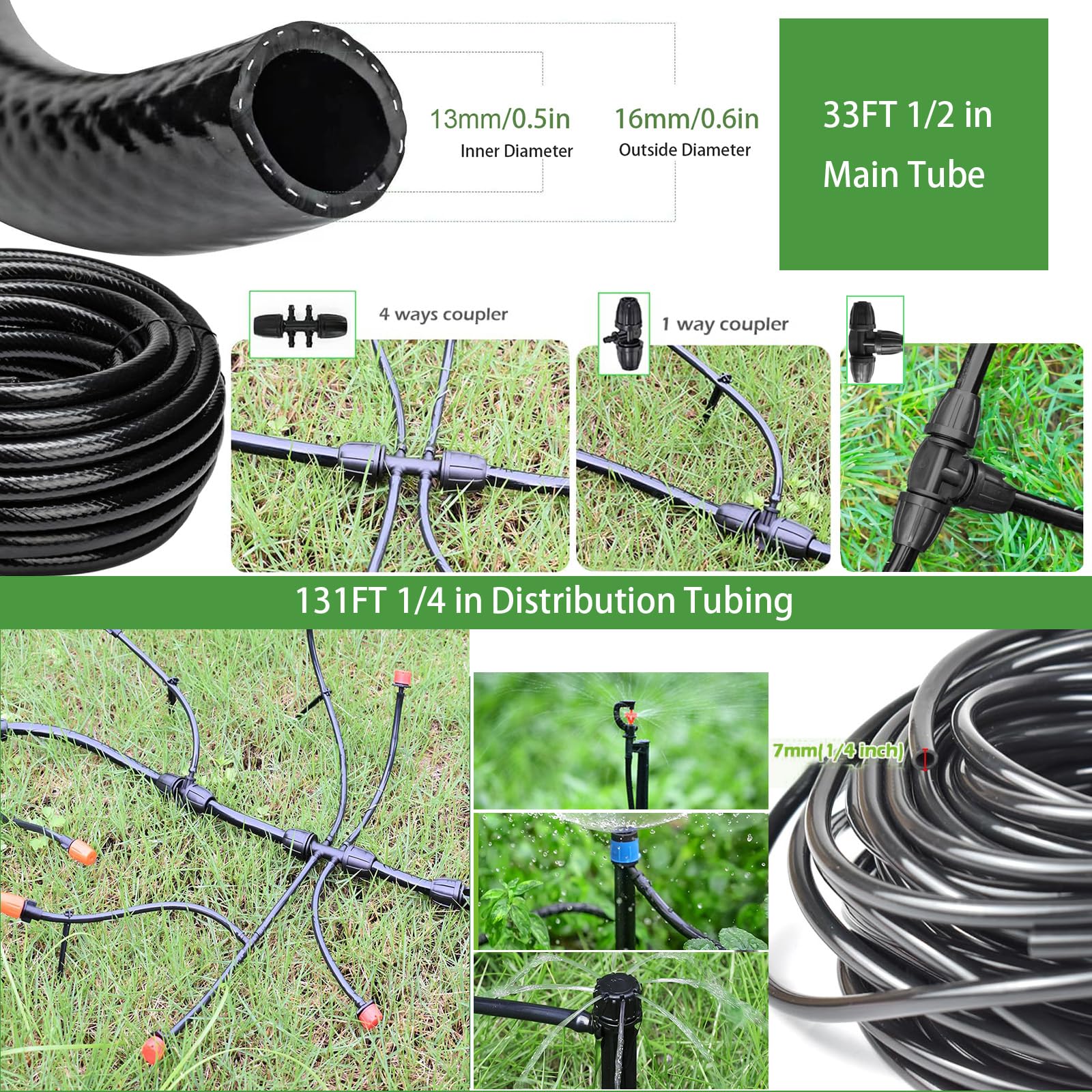 Rhncof system installed in a raised bed providing targeted root watering