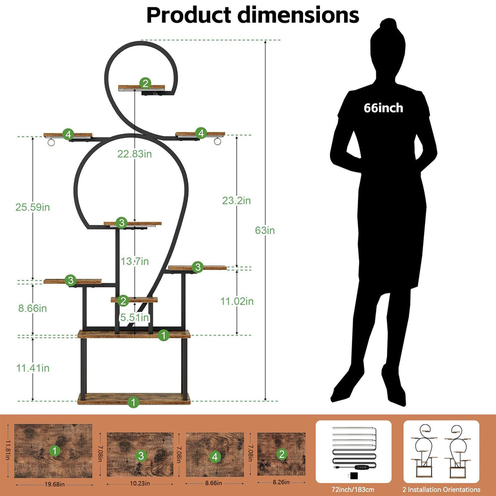 Rhncof integrated grow light bar detail showing adjustable brightness control