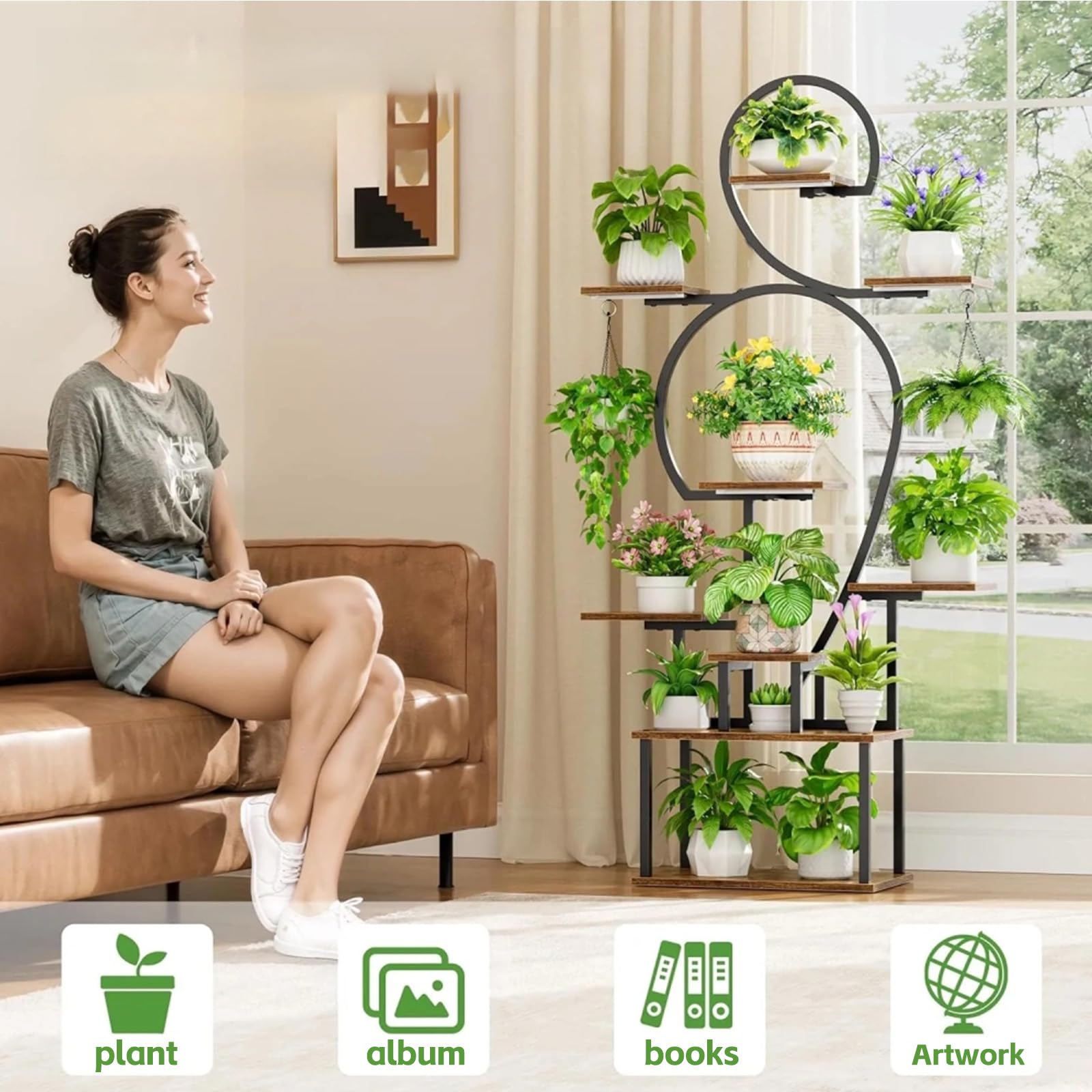 Rhncof shelf with pots for scale showing capacity for small to medium plants