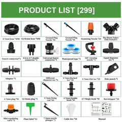 Rhncof tubing and nozzles laid out to show included parts and flexibility