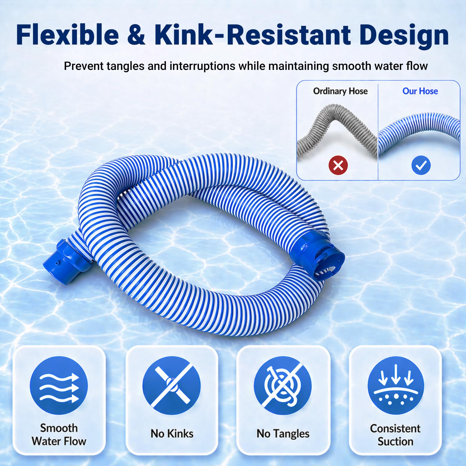 RHRTTUE installer connecting hoses at pool edge showing easy tool-free setup and convenience