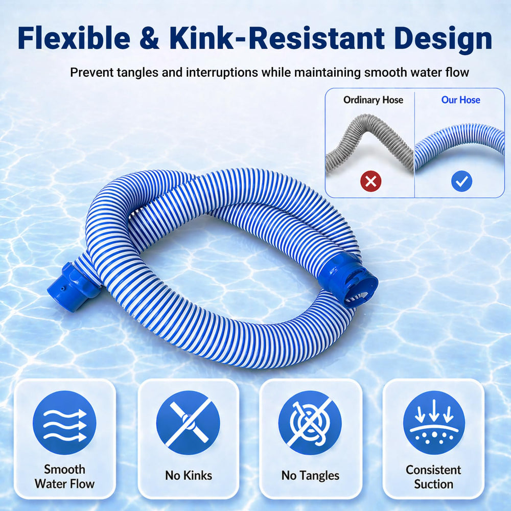 RHRTTUE installer connecting hoses at pool edge showing easy tool-free setup and convenience