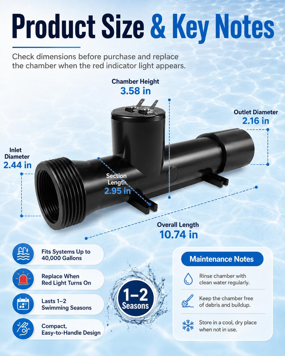 RHUTQP chamber near poolside in use implying clearer water and convenience