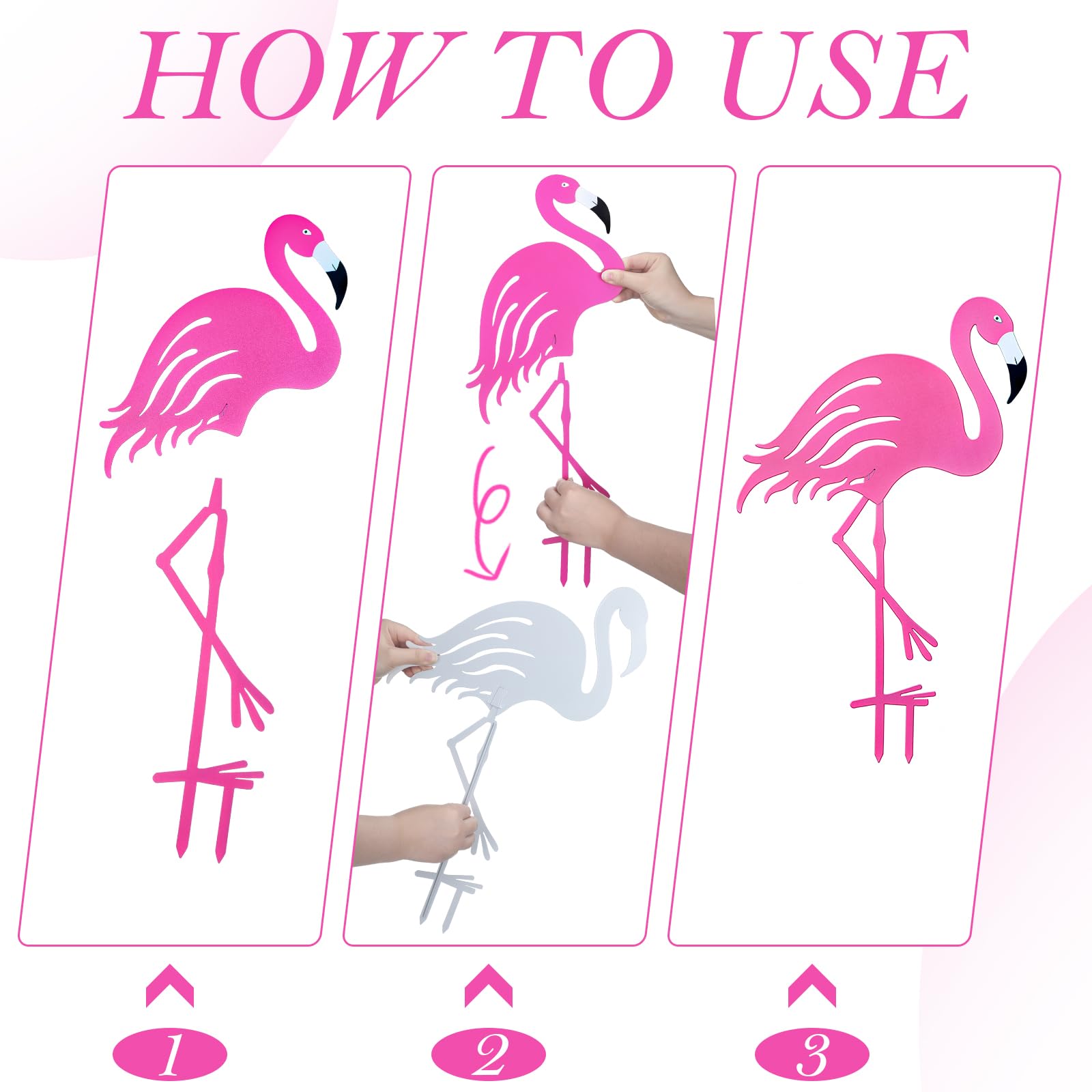 Riakrum flamingos installed in garden adding color