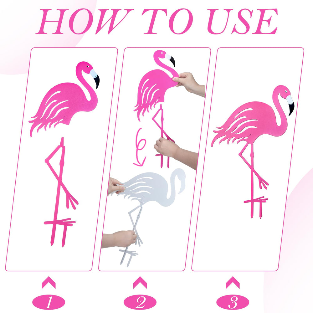 Riakrum flamingos installed in garden adding color