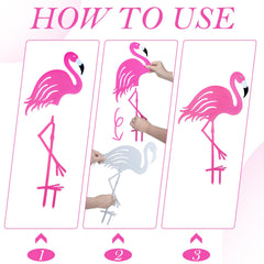 Riakrum flamingos installed in garden adding color