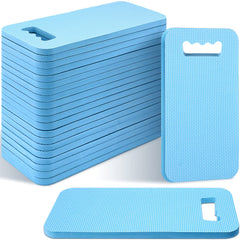 Riakrum front view of blue kneeling pad showing full shape and portability benefit