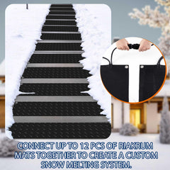 Riakrum mat laid on outdoor walkway clearing snow for safer foot traffic
