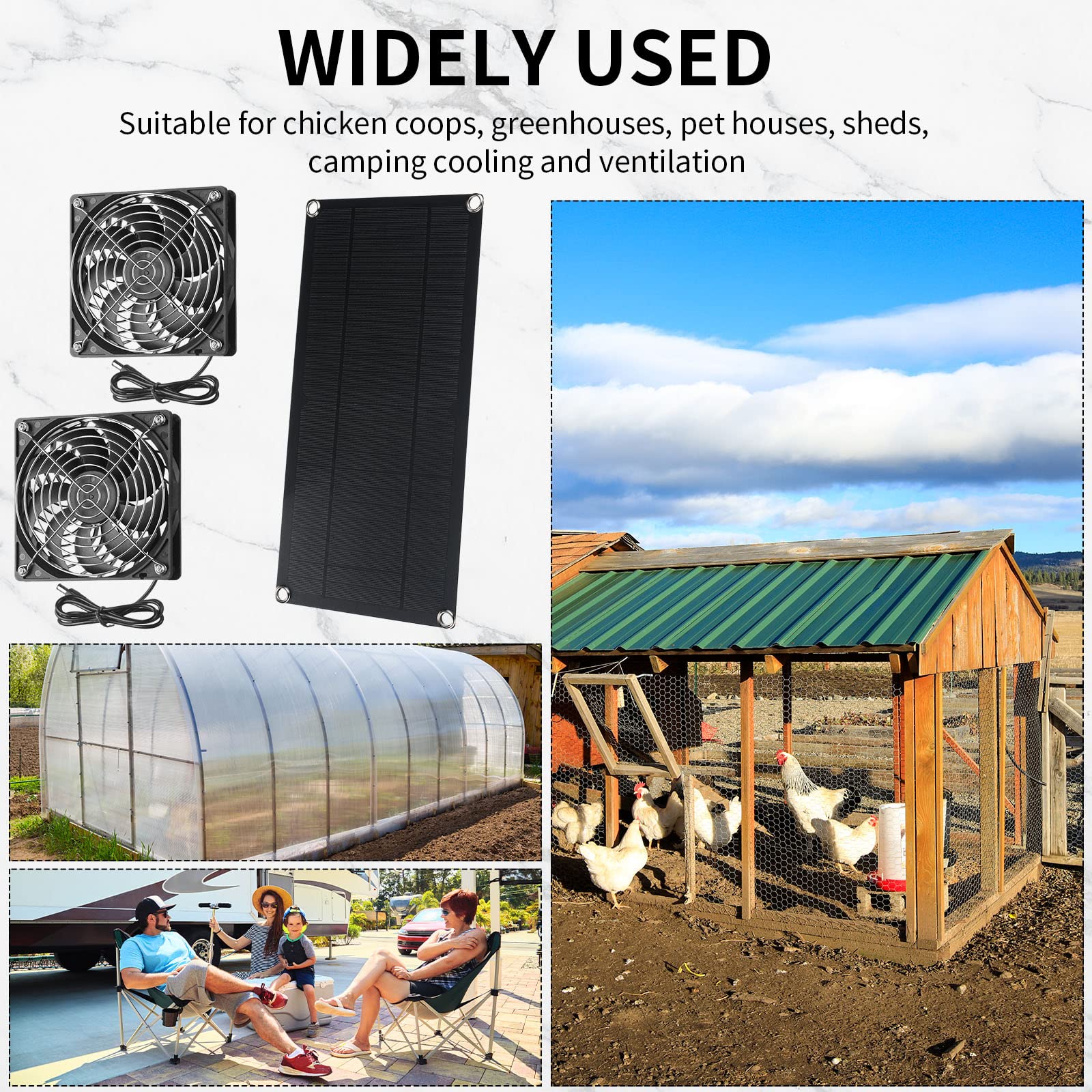 Riakrum installed on chicken coop providing ventilation and comfort for animals