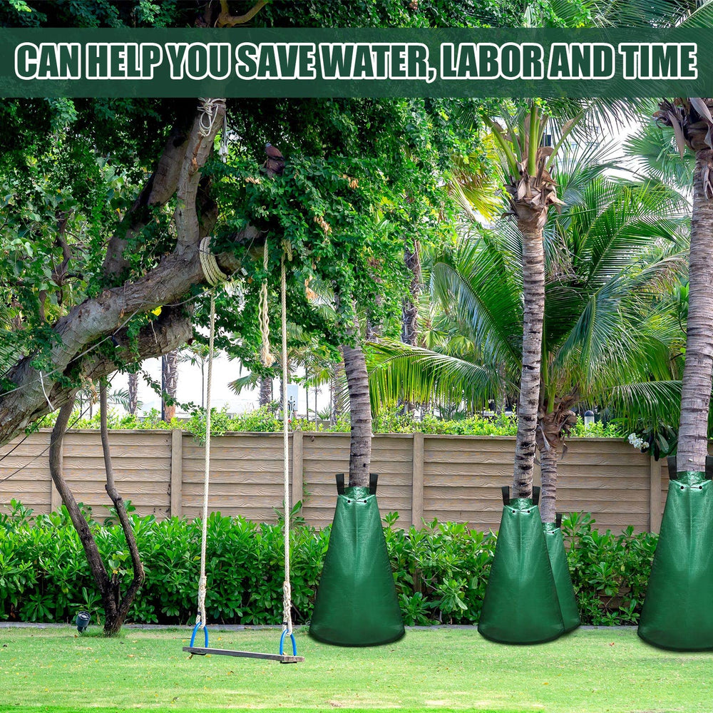 Riakrum bag installed in landscaped yard illustrating easy use and water conservation benefits