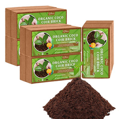 Riare front packaging showing 10 coco coir bricks, easy storage benefit