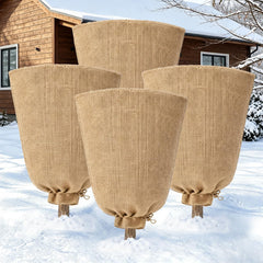 Riare front view of four large burlap covers showing size and quantity benefit