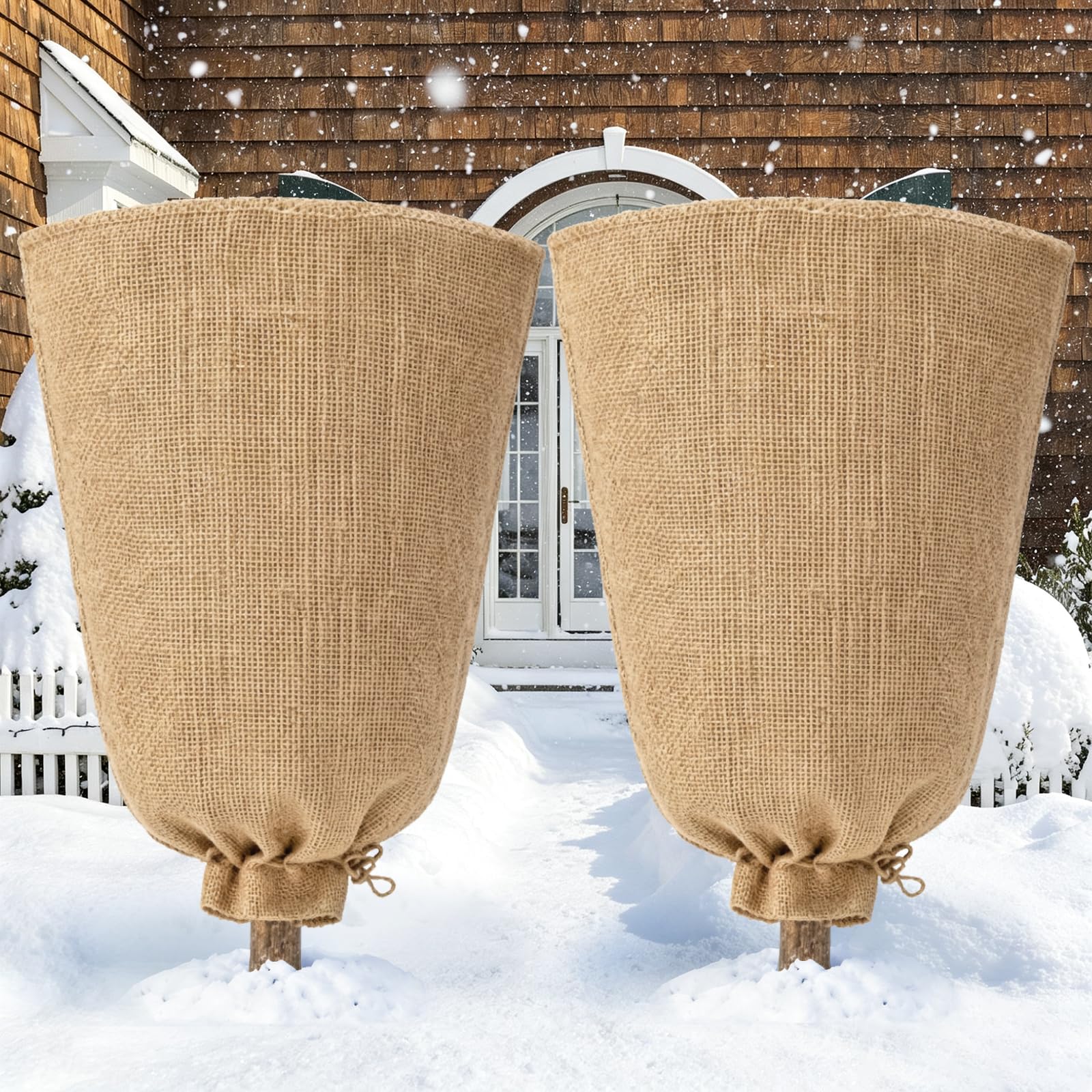 Riare front packaging showing two burlap plant covers and benefits