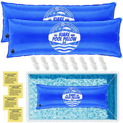Riare front view of inflatable pool pillow showing size and shape to protect pool