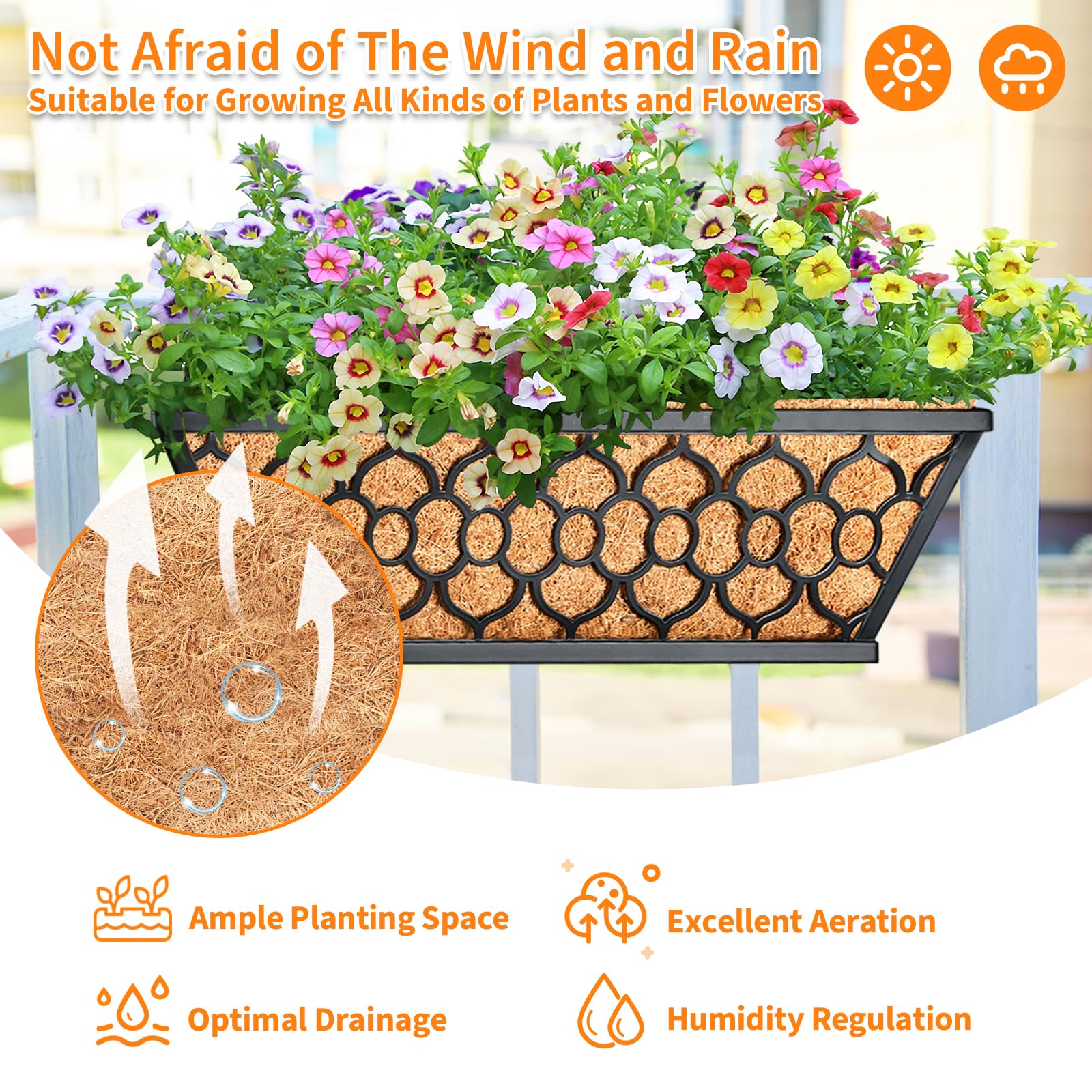 Riare planted with flowers lifestyle image enhancing porch charm