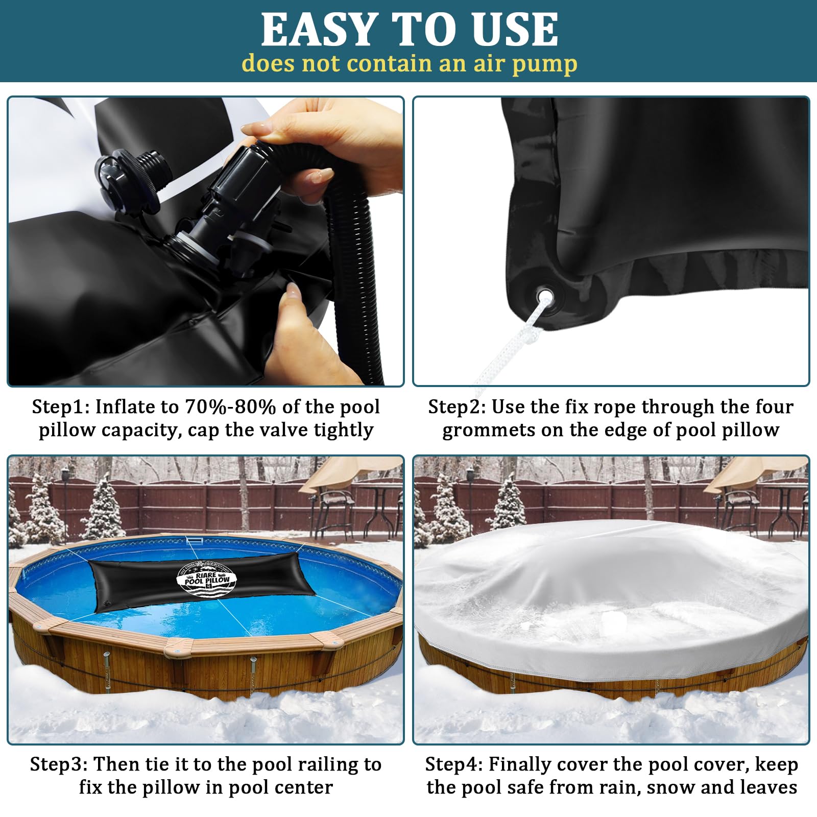 Riare included repair patch and rope displaying quick on-site maintenance benefit