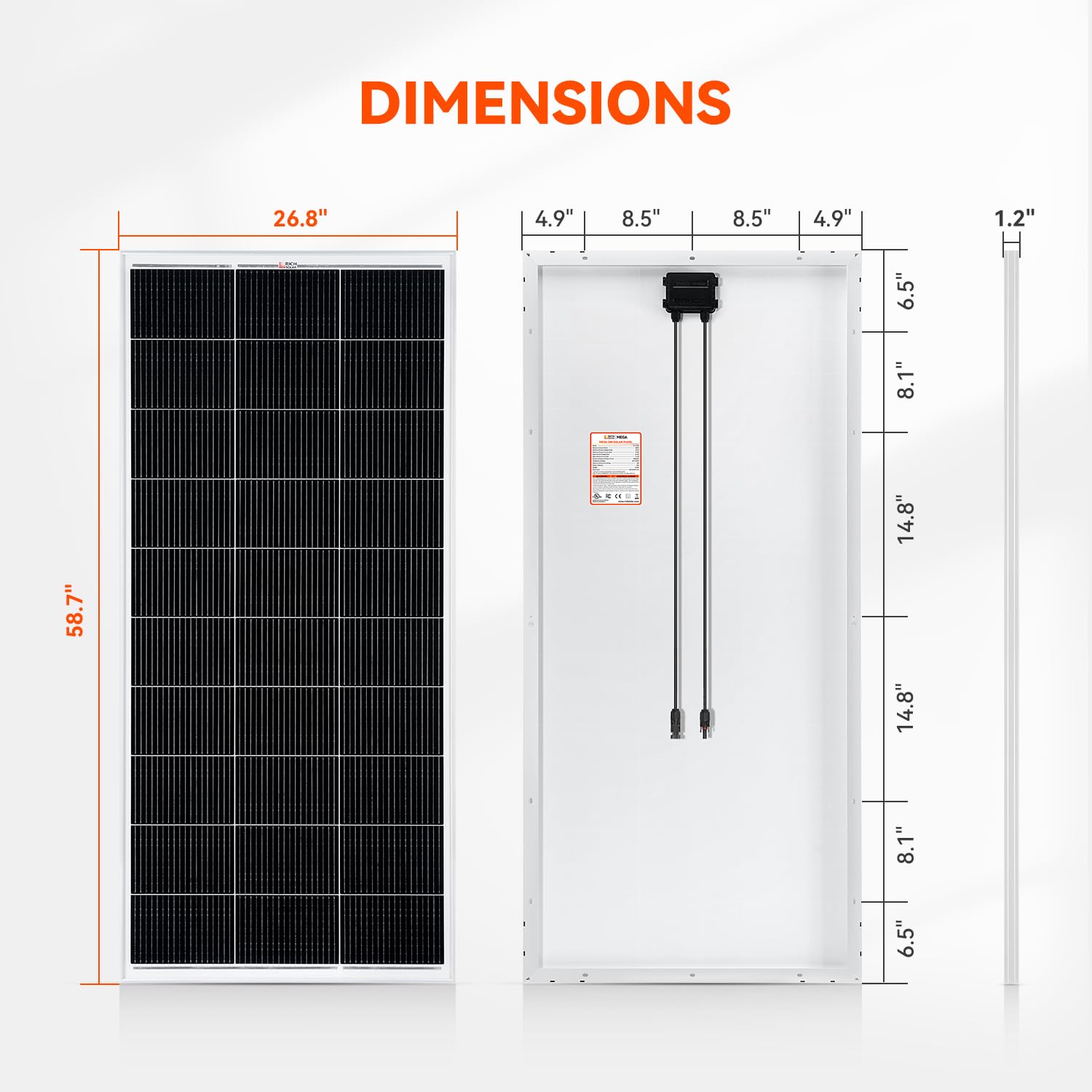 RICH SOLAR close-up of N-Type 18BB cells highlighting improved efficiency and low LID