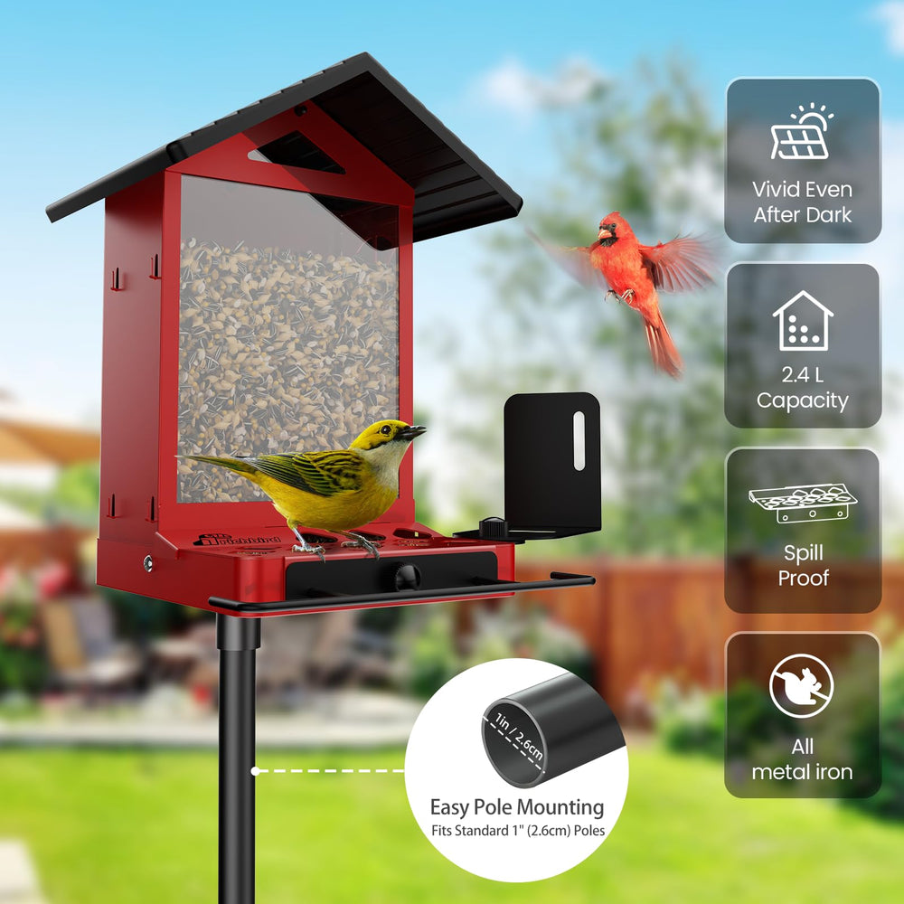 RichBird all-metal body detail illustrating chew-proof durability and weather resistance