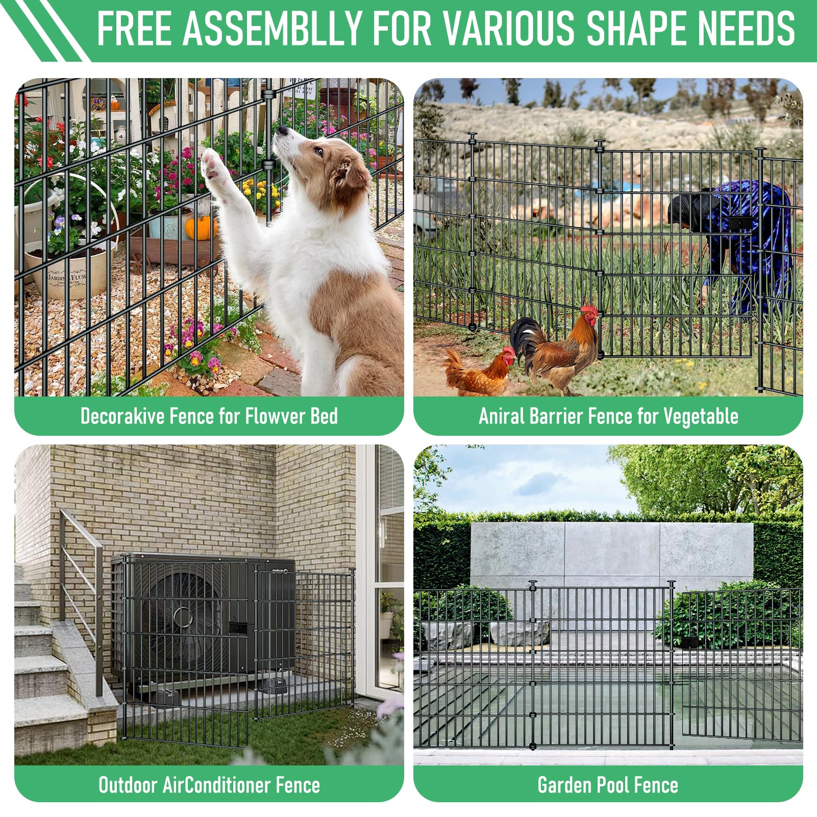 richmen curved fence configured along pathway for flexible shapes