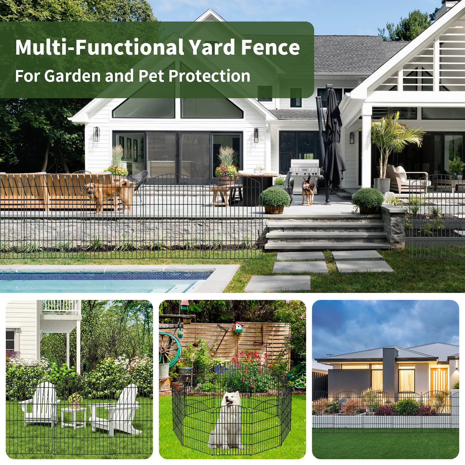 richmen fence protecting flower bed and keeping pets away from plants