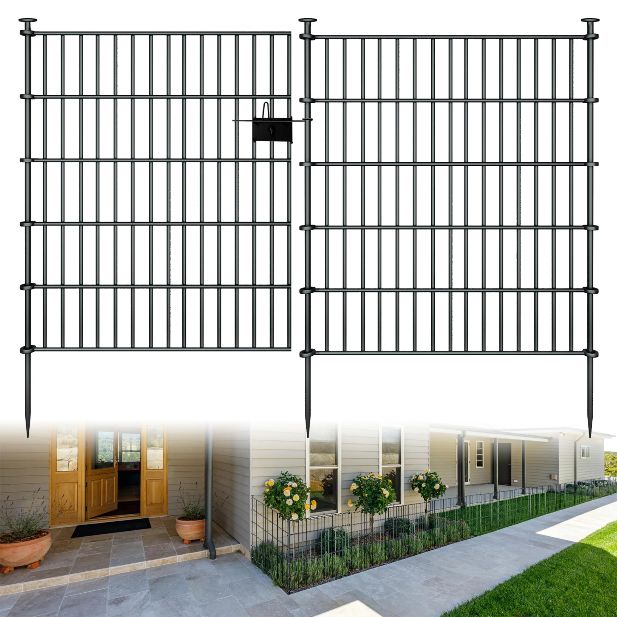 richmen front view fence installed protecting yard boundary